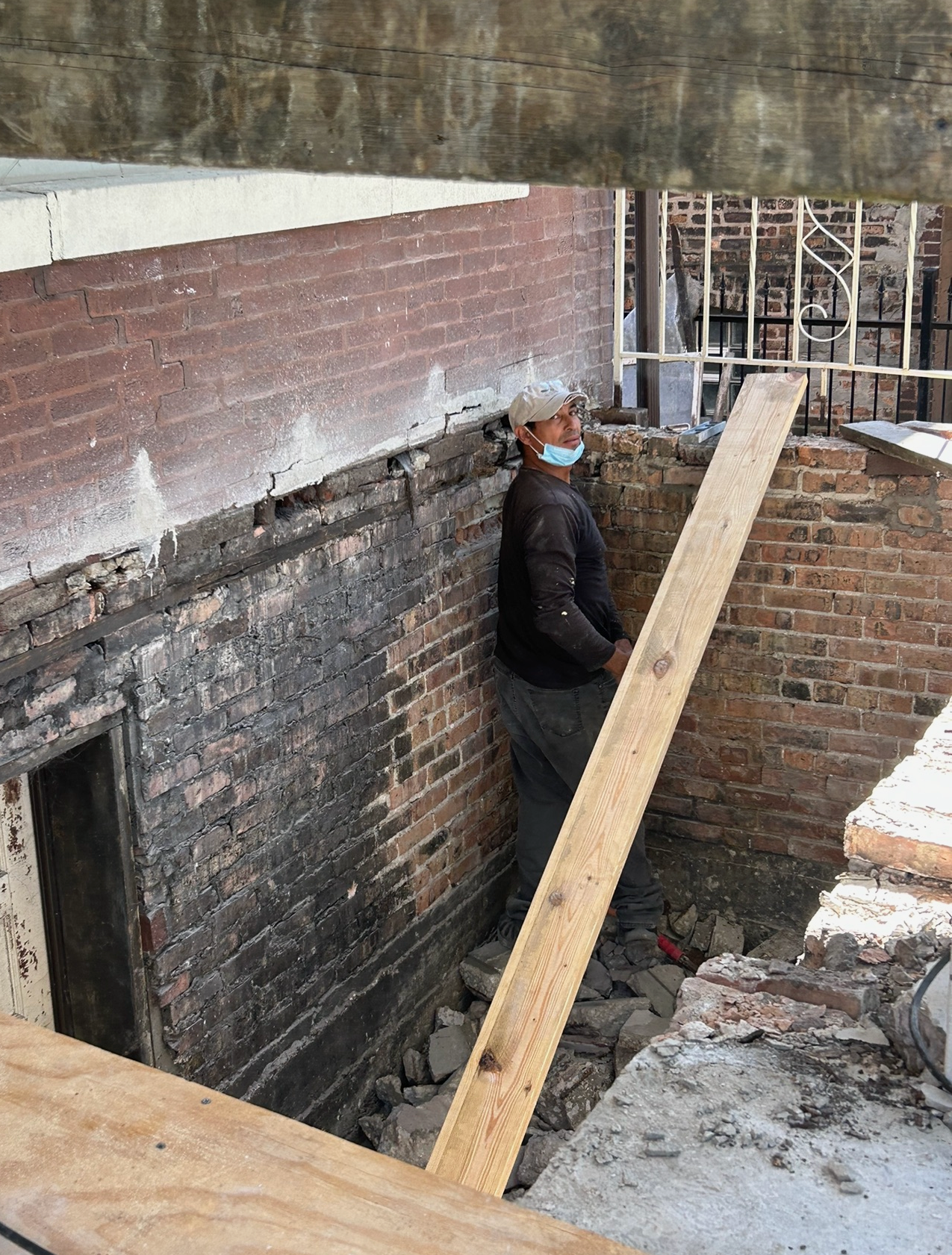 Masonry foundation work